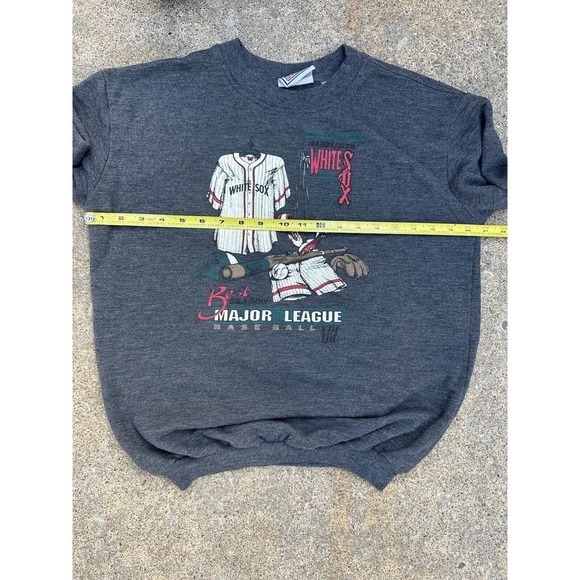 Vintage Bear International Red Sox Sweatshirt Mens Size Large Gray Red Pullover - Picture 11 of 11